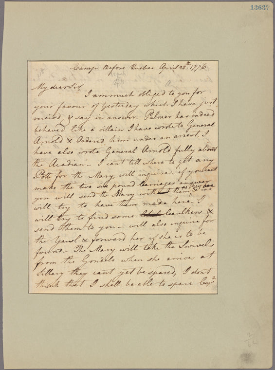 Letter to Captain Hector McNeil at Point au Tremble
