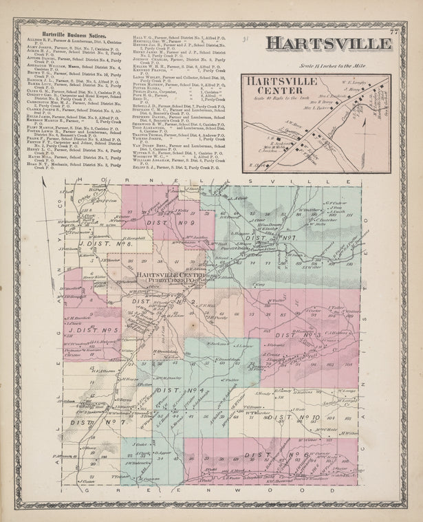 Hartsville Business Notices; Hartsville [Township]; Hartsville Center [Village]