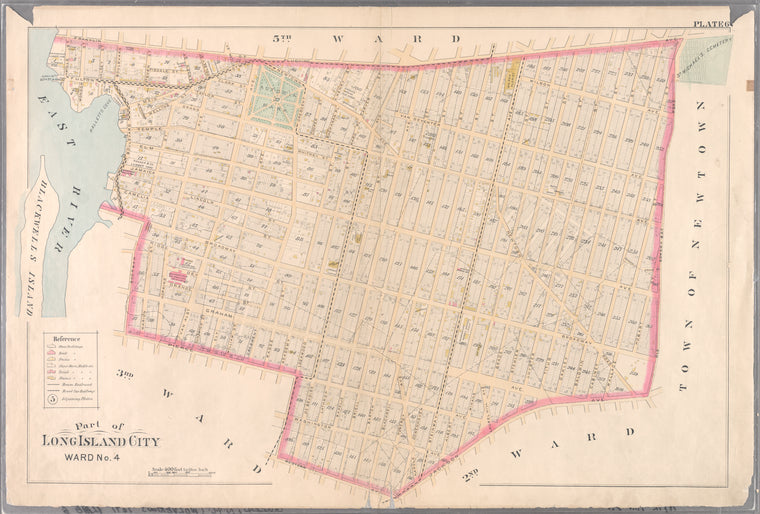 Plate 6: [Bounded by Franklin Street, Flushing Avenue, Old Bowery Bay Blvd., Jackson Avenue, Western Avenue, Lockwood Avenue, Pierce Avenue, Sherman Street, Broadway, Boulevard, Fulton Street and Mills Street.]