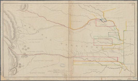 Dodge expedition route map from Fort Leavenworth to the Rocky Mountains and return