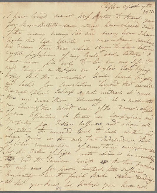 E. Carrick to Jane Porter, autograph letter signed, autograph letter signed