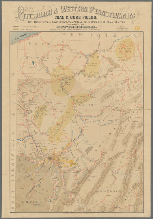 Pittsburgh & Western Pennsylvania : coal & coke fields, oil regions & location of natural gas wells & gas mains leading to Pittsburgh