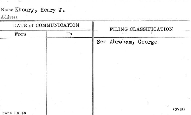 Khoury, Henry J.