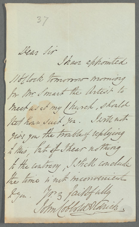 John Cobbold Aldrich to "Dear Sir," autograph letter signed