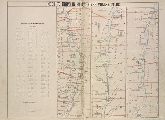 Refernces to the accompanying map. ; Index to maps in Hudson River Valley Atlas.