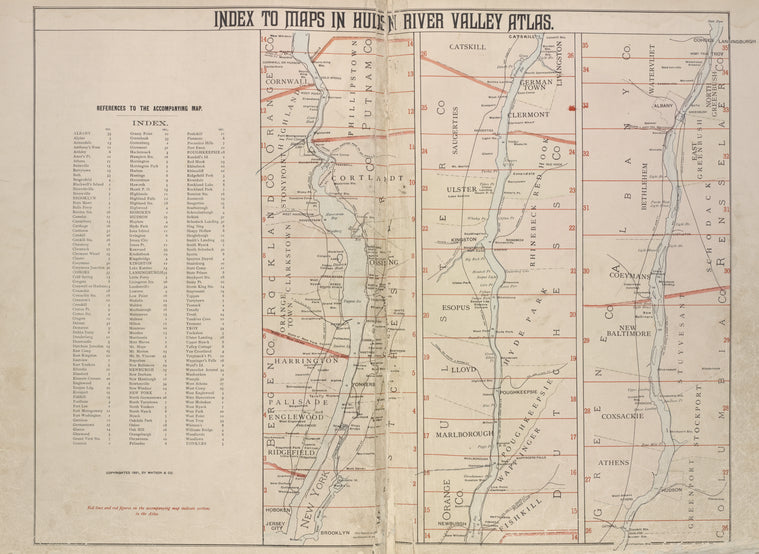 Refernces to the accompanying map. ; Index to maps in Hudson River Valley Atlas.