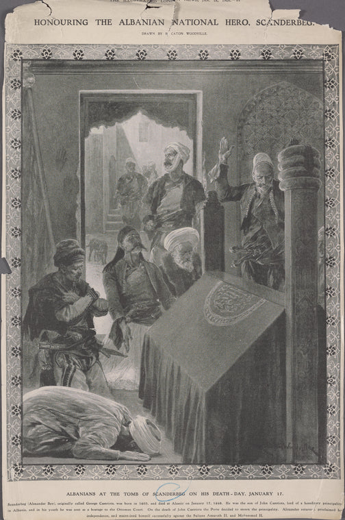 Honoring the Albanian national hero, Scanderbeg. Albanians at the tomb of Scanderbeg on his death day. January 17