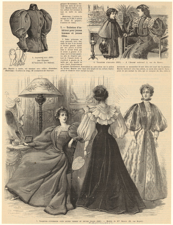 Jaquette Olga ; Toilettes d'enfants ; toilettes d'intérieur pour jeunes femmes et jeunes filles