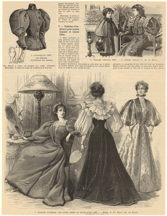 Jaquette Olga ; Toilettes d'enfants ; toilettes d'intérieur pour jeunes femmes et jeunes filles