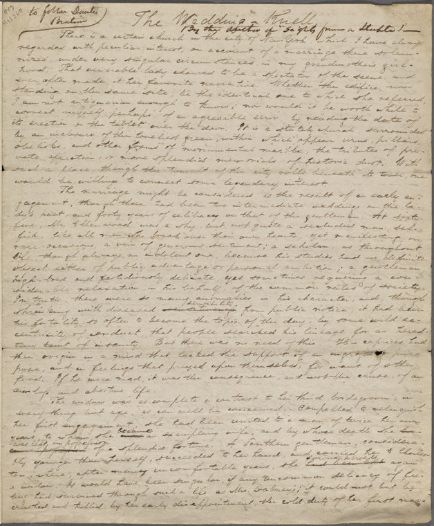 "The Wedding Knell." Holograph, unsigned, undated.