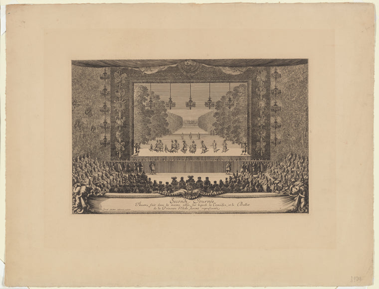 Theatre fait dans la mesme allée, sur le quel la comédie, et le ballet de La princesse d'Elide furent representéz