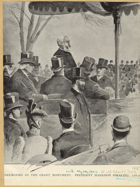 [Ceremonies] at the Grant Monument : President Harrison speaking