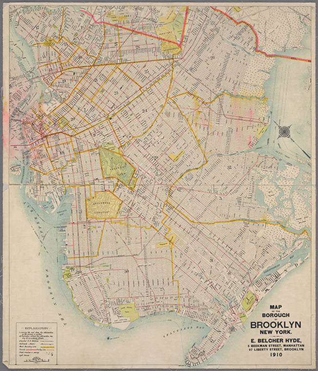 Map of the borough of Brooklyn, New York