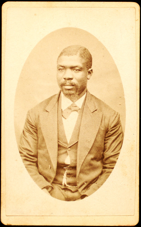 Oval half-figure portrait of unidentified man.