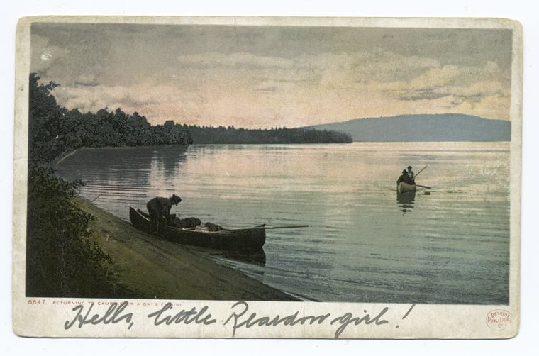 Returning to Camp after a days fishing, Maine
