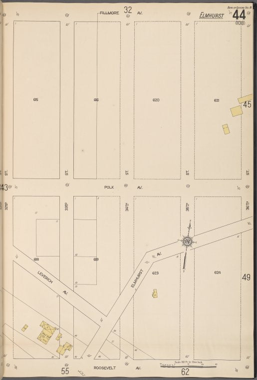 Queens V. 10, Plate No. 44 [Map bounded by Fillmore Ave., 36th St., Roosevelt Ave., 32nd St.]