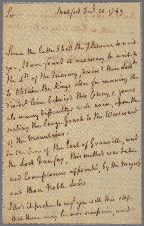 Letter to [James Hamilton, deputy-governor of Pennsylvania]