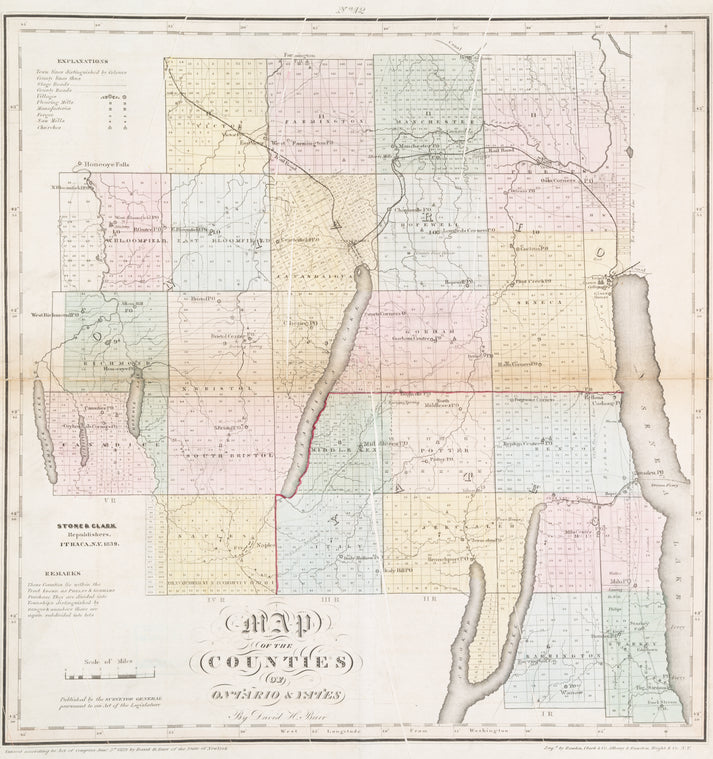 Map of the counties of Ontario & Yates