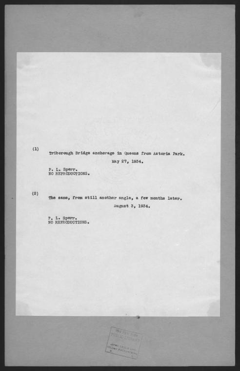 Bridges - Triborough Bridge - [Construction - Bridge anchorage in Queens.]