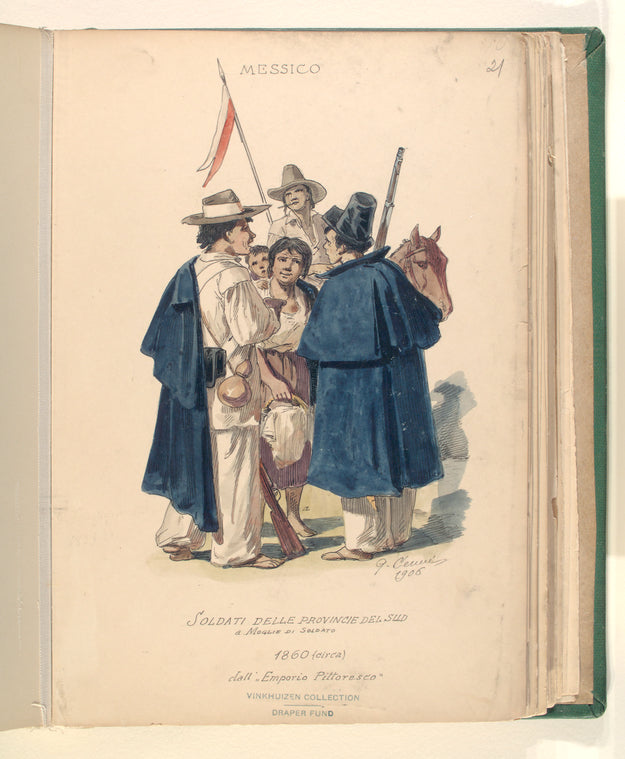 Soldati delle provincie del sud a moglie di soldato. 1860 (circa) dall "Emporio pittoresco."