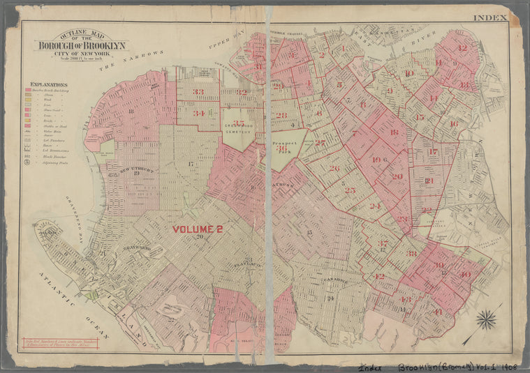 Outline map of the Borough of Brooklyn City of New York