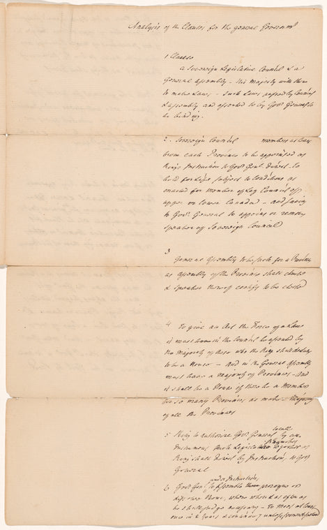 Analysis of the clauses for the general Government