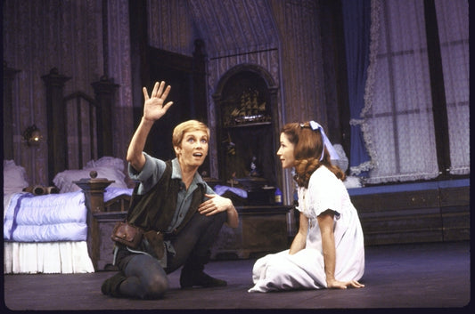 Actresses (L-R) Sandy Duncan & Marsha Kramer in a scene fr. the Broadway revival of the musical "Peter Pan." (New York)