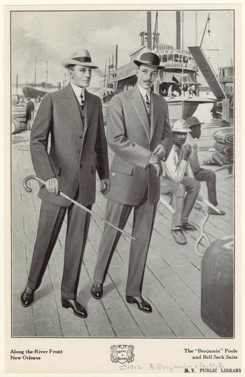 Along the river front, New Orleans: The "Benjamin" Poole and bell sack suits