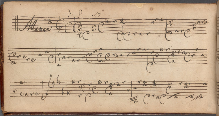 Collection of lute music in French lute tablature