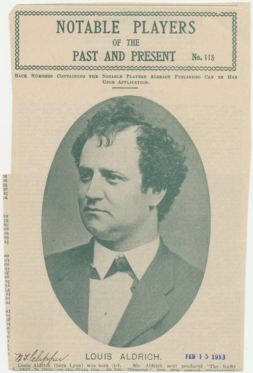 Louis Aldrich (The New York Clipper, February 15, 1913)