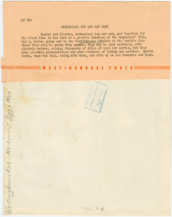 Westinghouse - Mechanical Man and Dog (Elektro and Sparko) - Elektro and Sparko