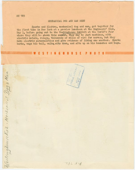 Westinghouse - Mechanical Man and Dog (Elektro and Sparko) - Elektro and Sparko