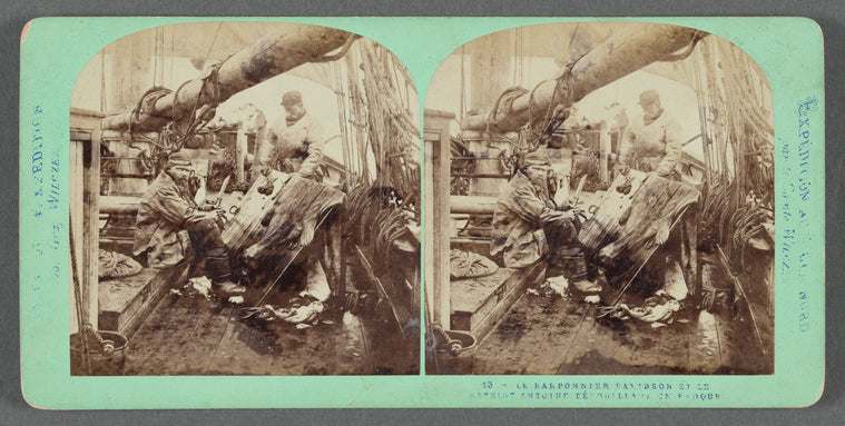 Le harponnier Davidson et le Matelot Antoine dépouillant un phoque