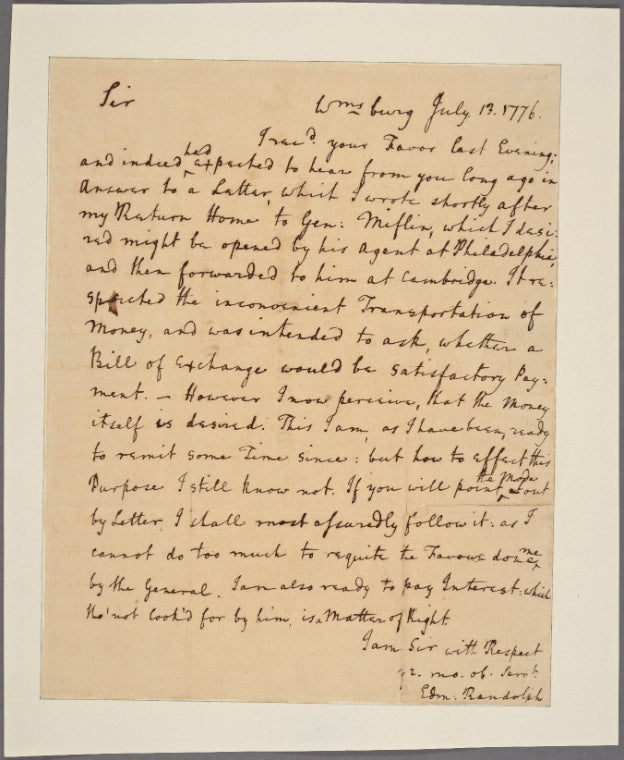 Letter to William Battell, Philadelphia