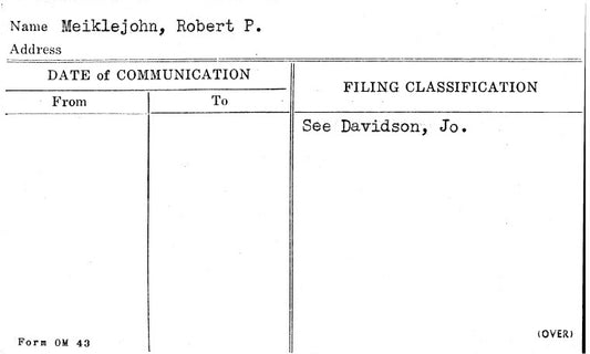 Meiklejohn, Robert P.