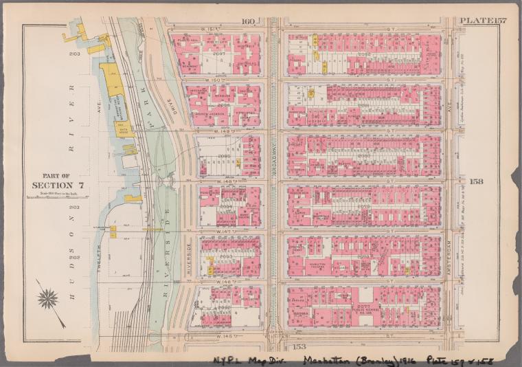 Bounded by W. 151st Street, Amsterdam Avenue, W. 145th Street and (Hudson River, Riverside Park) Riverside Drive