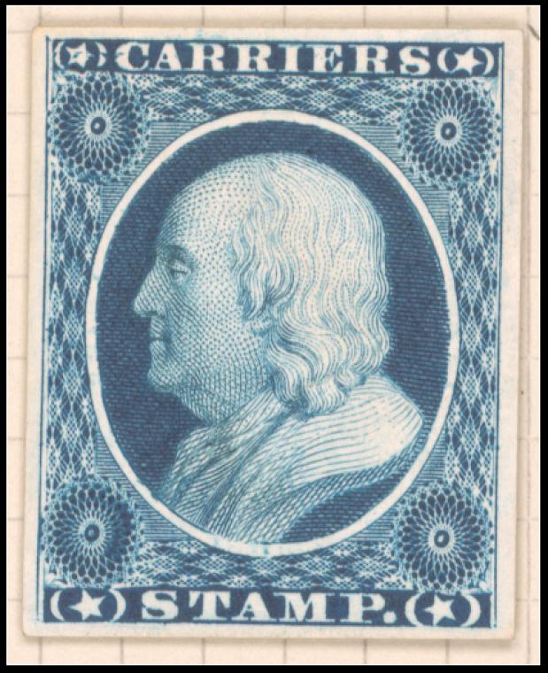 1c blue Franklin carrier plate proof single
