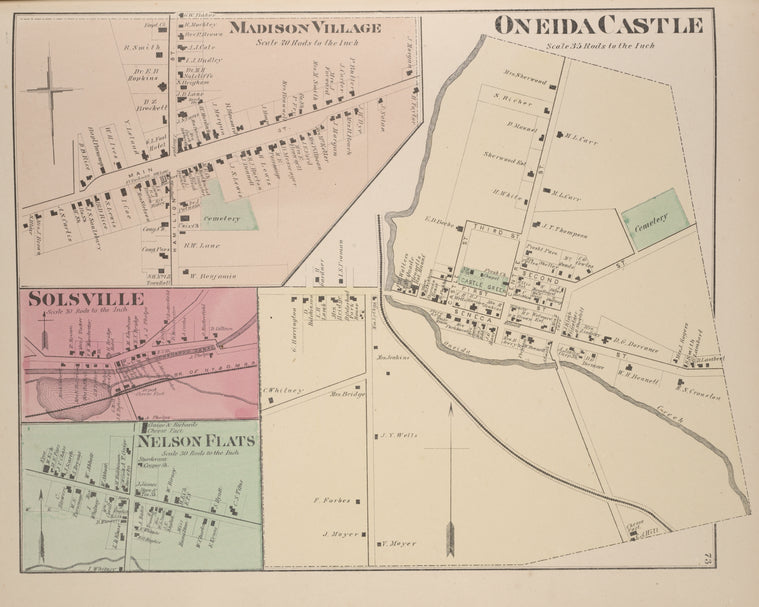 Oneida Castle [Village]; Madison Village [Village]; Solsville [Village]; Nelson Flats [Village]