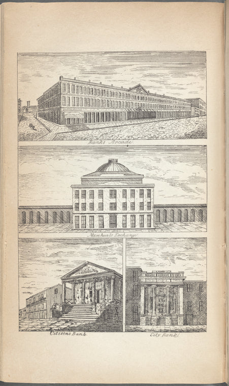 Banks' Arcade; Merchants' Enchange; Citizens' Bank; City Bank