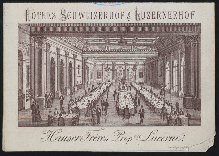 LUNCH MENU [held by] HOTELS SCHWEIZERHOF & LUZERNERHOF [at] LUCERNE (HOTEL)
