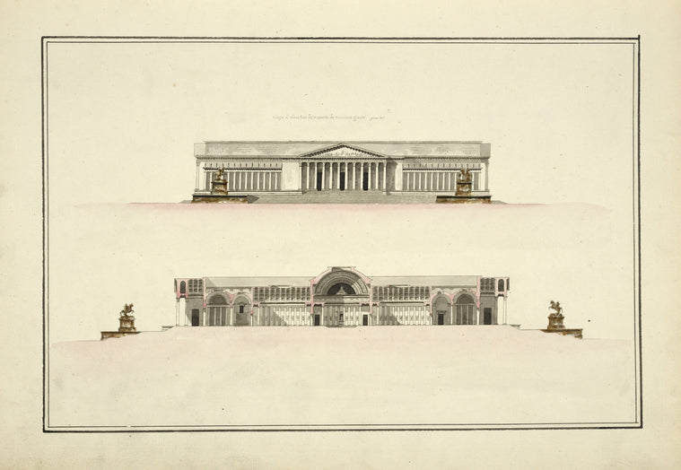 Coupe et elevation du museum de Monsieur Gisors.