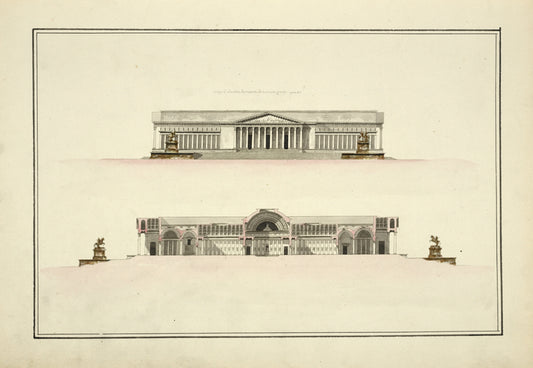Coupe et elevation du museum de Monsieur Gisors.