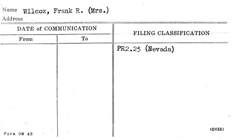 Wilcox, Frank R. (Mrs.)