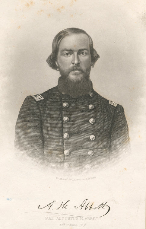 A. H. Abbett [signature]. Maj. Augustus H. Abbott 67th Indiana Regt.