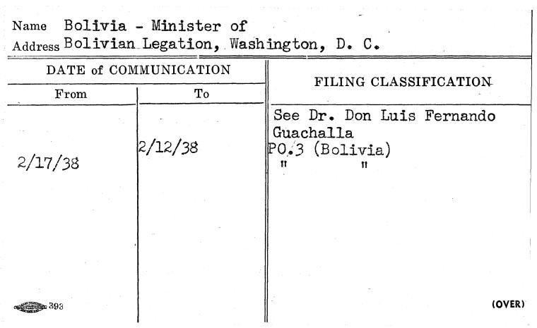 Bolivia - Minister of