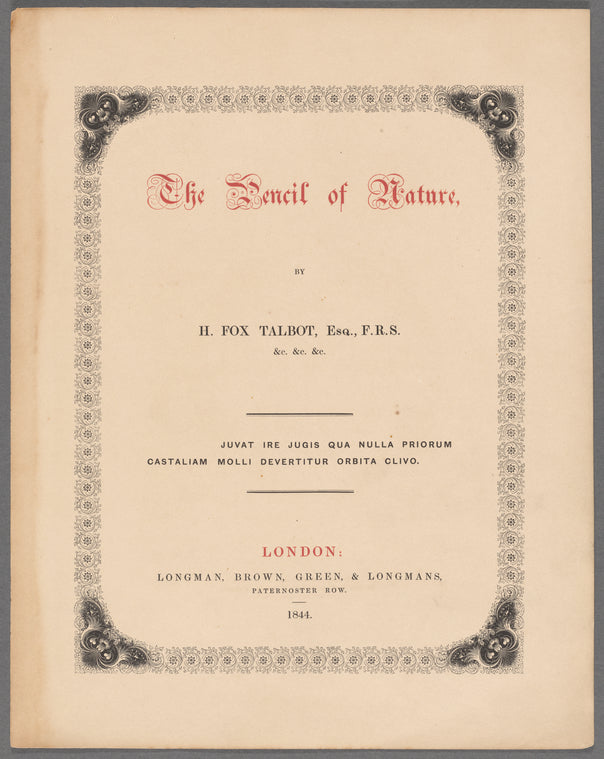 The pencil of nature