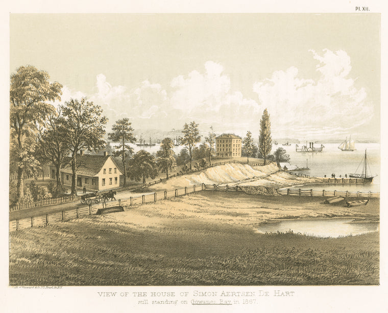 View of the house of Simon Aertsen de Hart still standing on Gowanes Bay in 1867