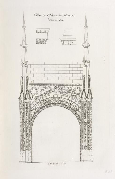 Porte du château de Sarcus. Bâti en 1522.