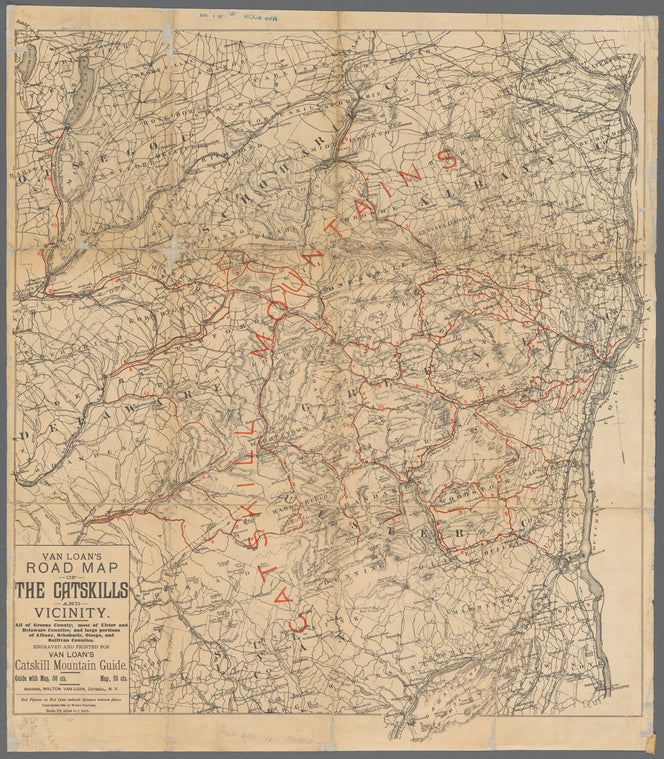 Van Loan's road map of the Catskills and vicinity: all of Greene County, most of Ulster and Delaware counties, and large portions of Albany, Schoharie, Otsego, and Sullivan counties