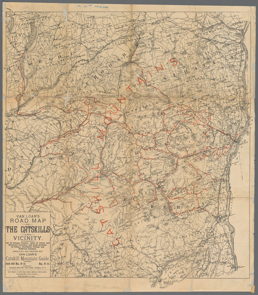 Van Loan's road map of the Catskills and vicinity: all of Greene County, most of Ulster and Delaware counties, and large portions of Albany, Schoharie, Otsego, and Sullivan counties
